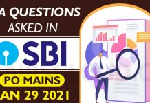 GA Questions asked in SBI PO Mains 2021 – Jan 29 SBI PO Mains 2021 - GA Question Asked Jan 29 2021