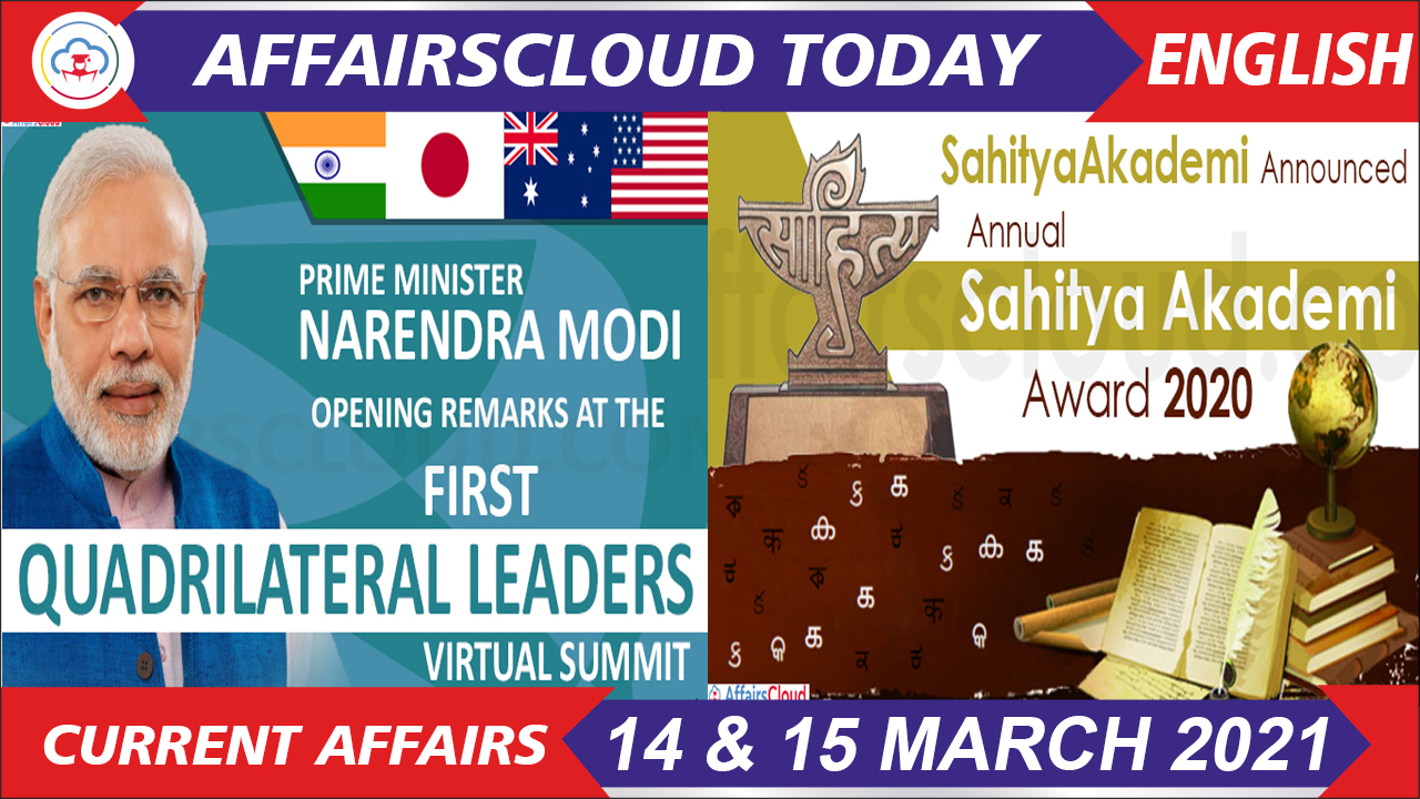 Current Affairs 14 & 15 March 2021 English
