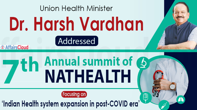 Dr. Harsh Vardhan addresses 7th annual summit of NATHEALTH
