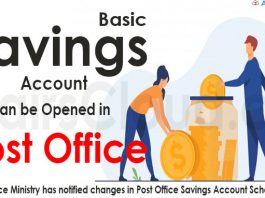 Basic Savings Account can be opened in Post Office