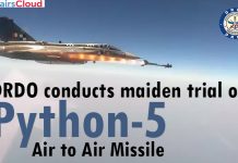 DRDO ने गोवा में पायथन-5 एयर-टू-एयर मिसाइल का सफल प्रथम परिक्षण आयोजित किया DRDO-conducts-maiden-trial-of-Python-5-Air-to-Air-Missile