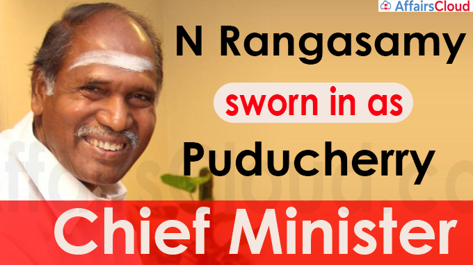 N Rangasamy sworn in as Puducherry Chief Minister