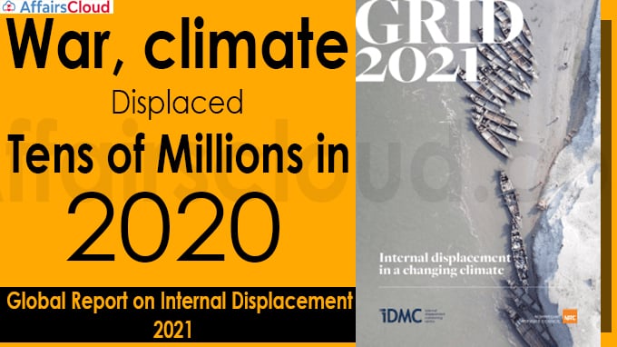 War, climate displaced tens of millions in 2020 GRID 2021