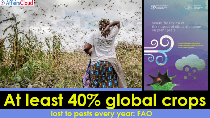 At least 40% global crops lost to pests every