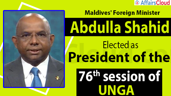 Maldives' Foreign Minister Abdulla Shahid elected as President