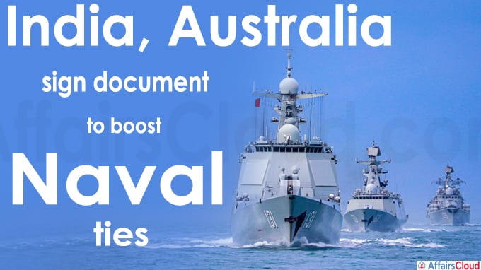 India, Australia signed Joint Guidance Document to boost Naval Ties