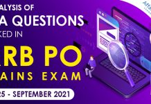 GA Questions asked in RRB PO Mains Exam 2021 – 25th September  Analysis of GA Questions asked in RRB PO Mains Exam