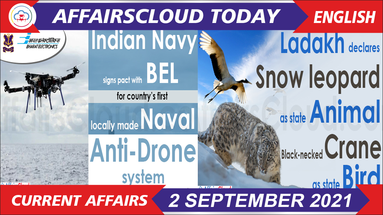 Current Affairs 2 September 2021 english Current Affairs 2 September 2021 english