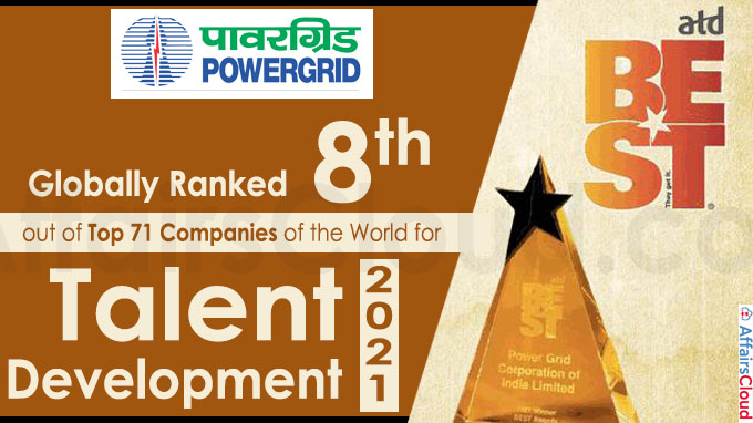 Globally Ranked 8th out of Top 71 Companies of the World for Talent Development 2021