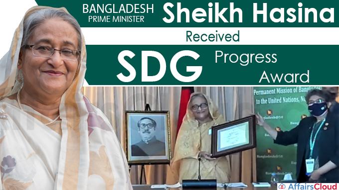 PM Hasina receives SDG Progress Award