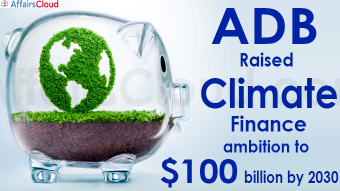 ADB raises climate finance ambition to $100 billion by 2030