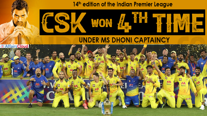 Chennai Super Kings under MS Dhoni win IPL for 4th time