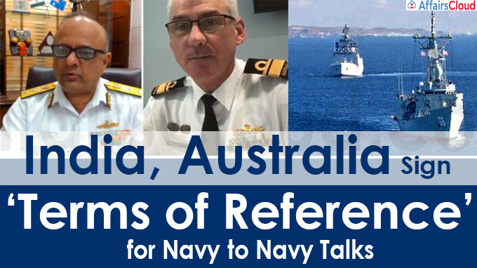 India, Australia sign ‘Terms of Reference’ for navy to navy talks