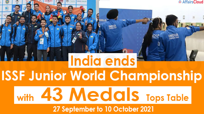 India ends ISSF Junior World Championship with 43 medals