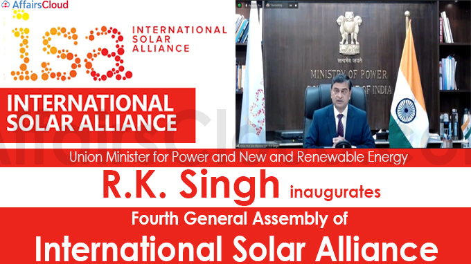 Shri Singh inaugurates Fourth General Assembly of International Solar Alliance