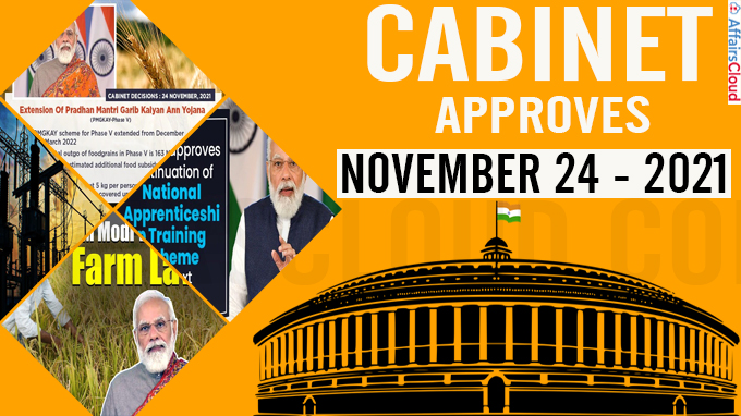 Cabinet Approvals on November 24 2021