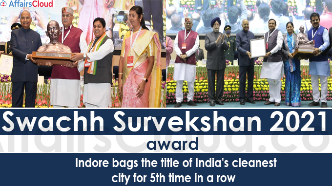 Swachh Survekshan 2021 award