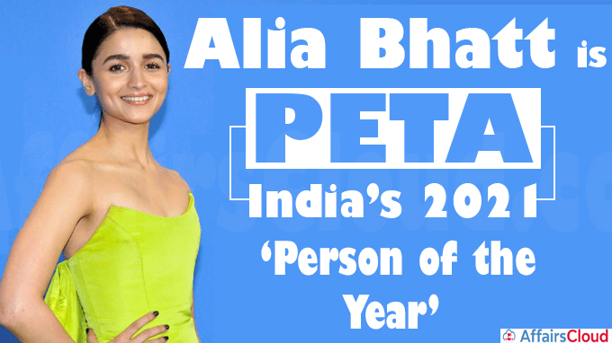Alia Bhatt is PETA India’s 2021 Person of the Year