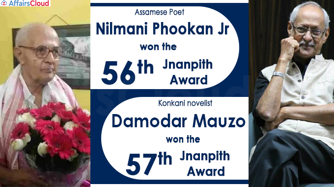 Assam poet Nilmani Phookan and Konkani novelist Damodar Mauzo receive Jnanpith Award