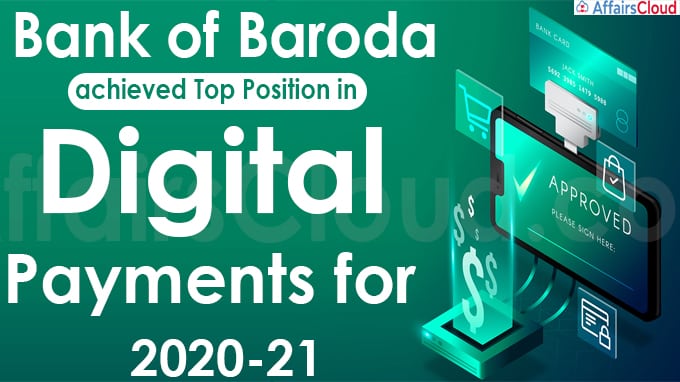 Bank of Baroda achieves top position in Digital Payments for 2020-21
