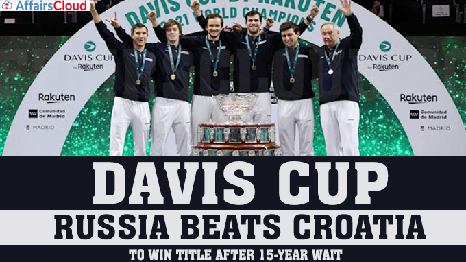 Davis Cup Russia beats Croatia to win title after 15-year wait