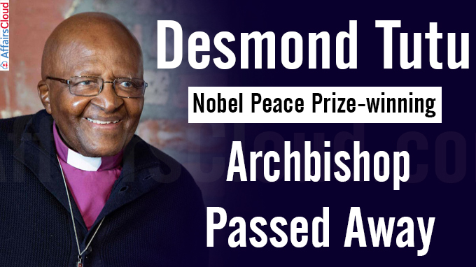 Desmond Tutu Nobel peace prize-winning archbishop