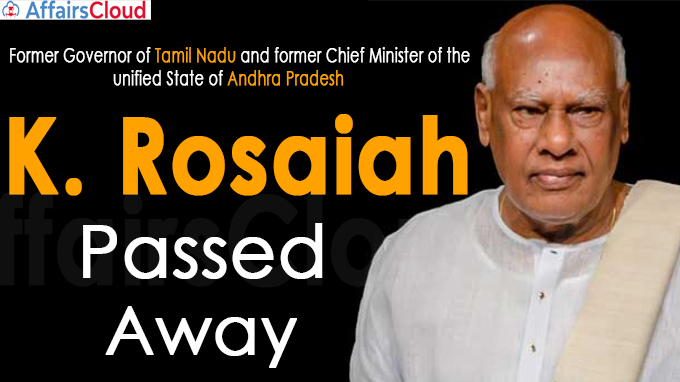 Former Chief Minister of unified Andhra Pradesh K. Rosaiah passes away