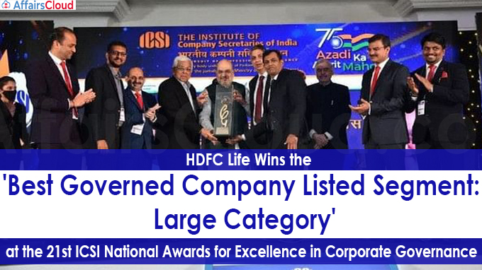 HDFC Life Wins the Best Governed Company Listed Segment