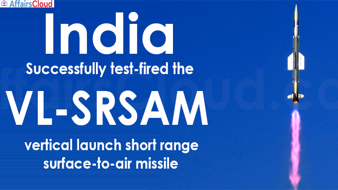 India successfully tests vertical launch short range surface-to-air missile