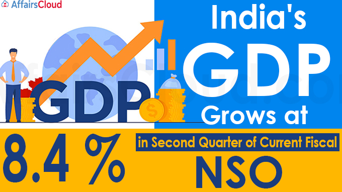 India's GDP grows at 8.4 per cent in second quarter of current fiscal