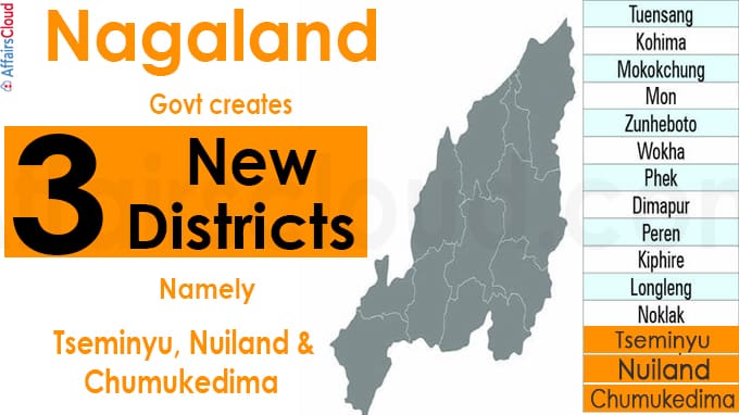 Nagaland govt creates three new districts