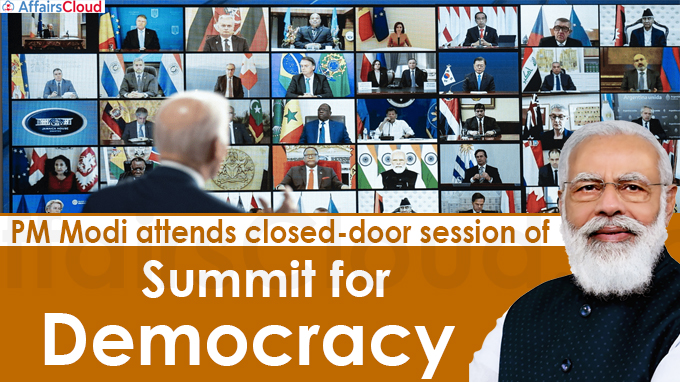 PM Modi attends closed-door session of Summit for Democracy