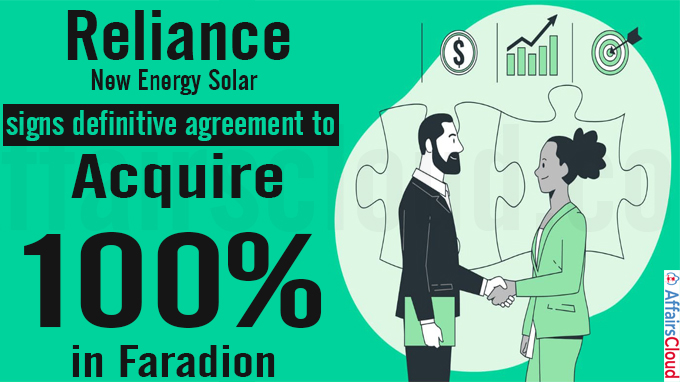 Reliance New Energy Solar signs definitive agreement to acquire 100%