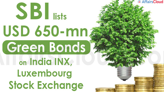 SBI lists USD 650-mn green bonds on India