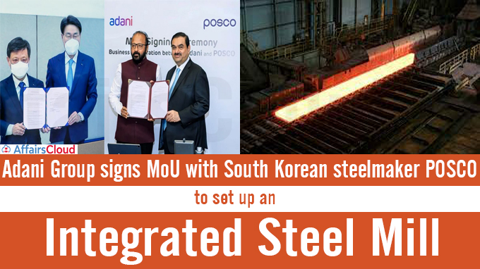 Adani Group signs MoU with South Korean steelmaker POSCO