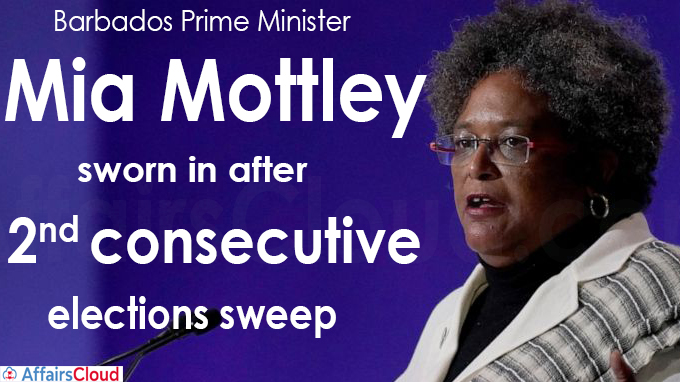 Barbados PM sworn in after 2nd consecutive elections sweep