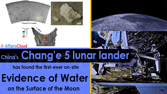 China's Chang'e 5 lunar probe finds first on-site evidence of water on moon's surface