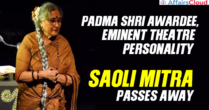 Padma-shri-awardee,-Eminent-theatre-personality-Saoli-Mitra-passes-away
