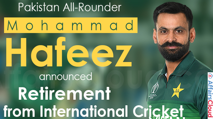 Pakistan all-rounder Mohammad Hafeez announces retirement from international cricket