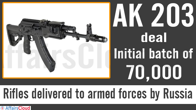 AK 203 deal Initial batch of 70,000 rifles