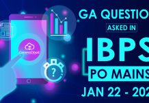 GA Questions asked in IBPS PO Mains Exam 2022 – 22nd January GA Questions asked in IBPS PO Mains 2022 - Jan 22