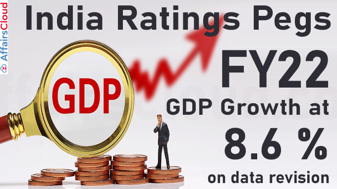India Ratings pegs FY22 GDP growth at 8-6 pc on data revision