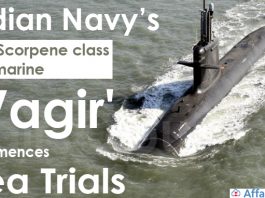 Indian Navy’s fifth Scorpene class submarine 'Vagir'