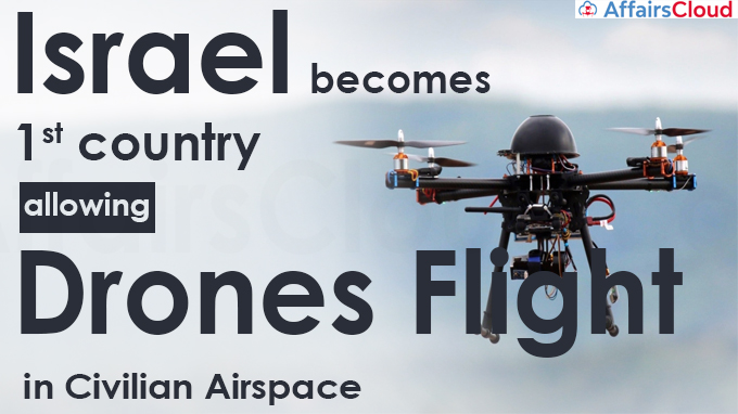 Israel becomes 1st country allowing drones flight in civilian airspace