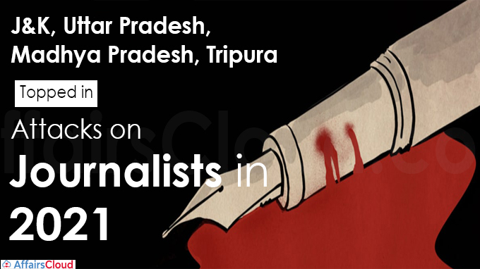 J&K, Uttar Pradesh, Madhya Pradesh, Tripura topped in attacks on journalists in 2021