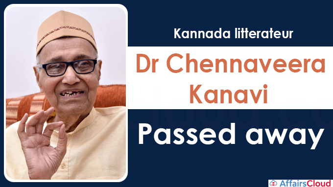 Kannada litterateur Dr Chennaveera Kanavi passes away