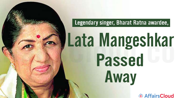 Legendary singer, Bharat Ratna awardee, Lata Mangeshkar