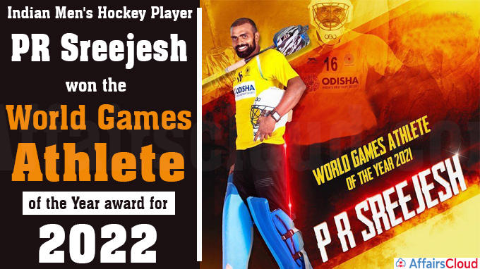 PR Sreejesh becomes first Indian man to win World Games Athlete of the Year Award