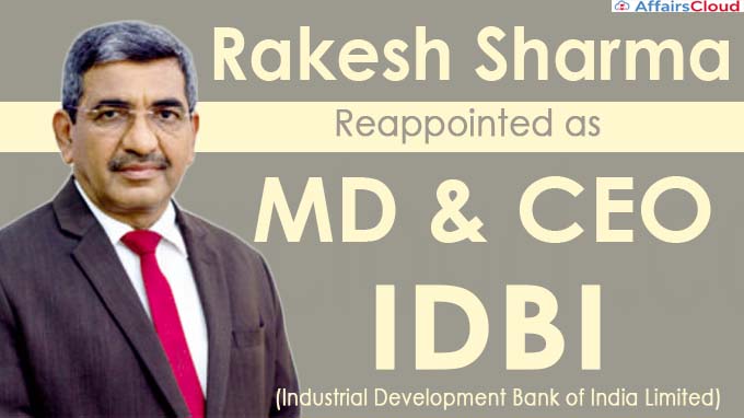 Rakesh Sharma reappointed IDBI Bank chief for 3 years