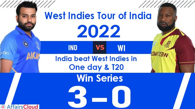 West Indies tour of India, 2022 held from feb 6 - 20, 2022